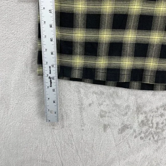 Hot Topic Yellow Black Plaid Wide Leg Cargo Pants Punk Goth Retro Y2K